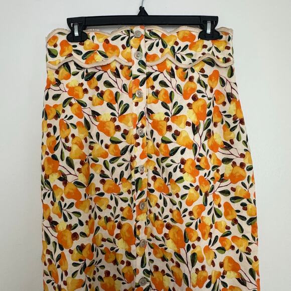 Farm Rio Scallop Hem, Button Down Skirt - Picture 3 of 7